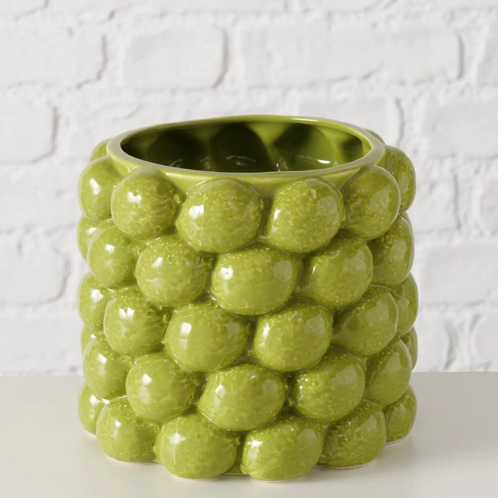 KERAMICKÝ KVETINÁČ LIME 14X16 CM ZELENÁ