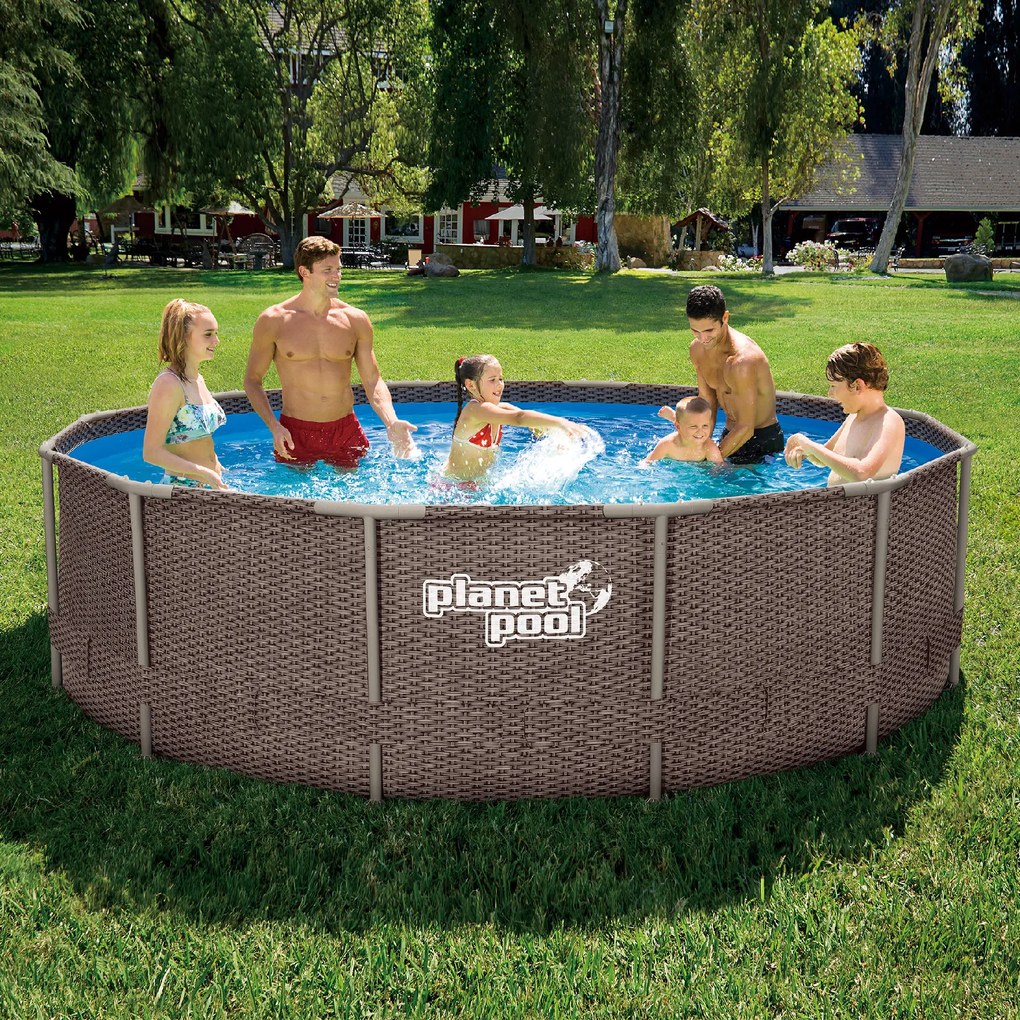 Bazén s oceľovou konštrukciou Planet Pool FRAME ratan 305 x 91 cm 10876