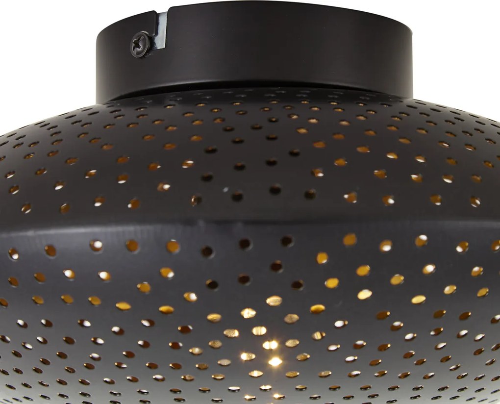 Orientálne stropné svietidlo čierne so zlatom 25 cm - Radiance