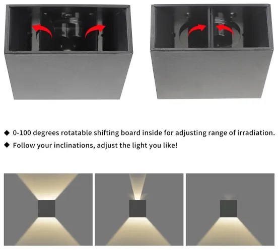Brilagi – LED vonkajšie nástenné svietidlo DOUBLERAY, LED 4 W / 230 V, antracit, krytie IP65