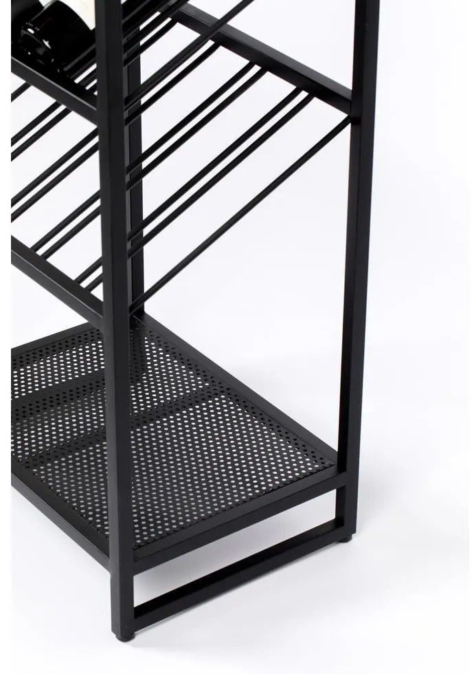 Čierna kovová vinotéka na 20 fliaš, 48x180 cm Cantor - Zuiver