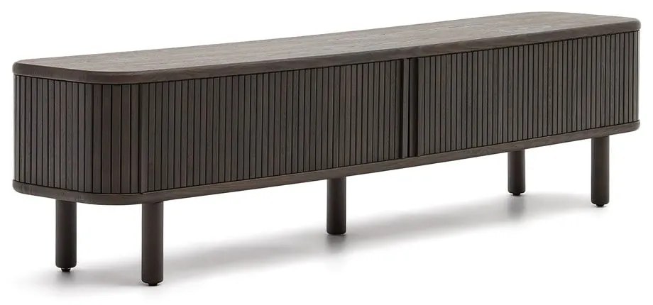 Tmavohnedý TV stolík v dekore jaseňa 200x50 cm Mailen – Kave Home