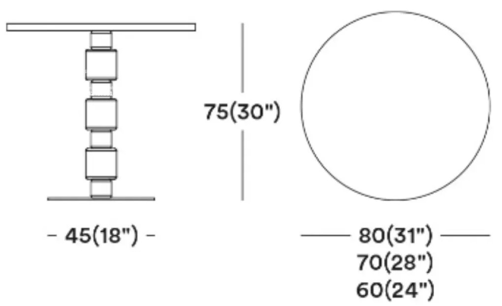 BERLINO H75 DIZAJNOVÝ STÔL Ø 70cm