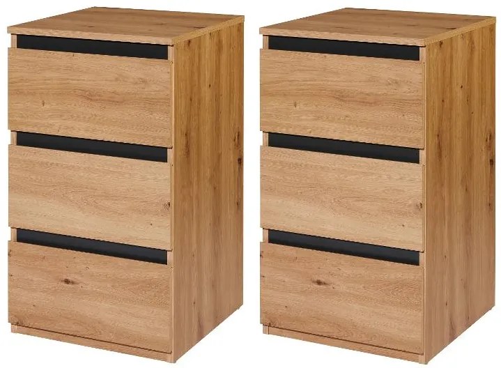 Livarno home Úzka komoda Genf s 3 zásuvkami, 2 kusy (800009087)