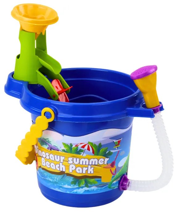LEAN TOYS Súprava na piesok so sprchou – Dinosaurus, 6 formičiek a náradie