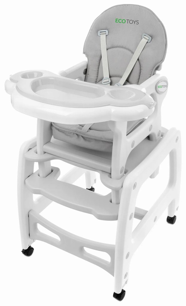 EcoToys Stolička na kŕmenie 3 v 1, hojdacie kreslo, stolička so stolom ECOTOYS