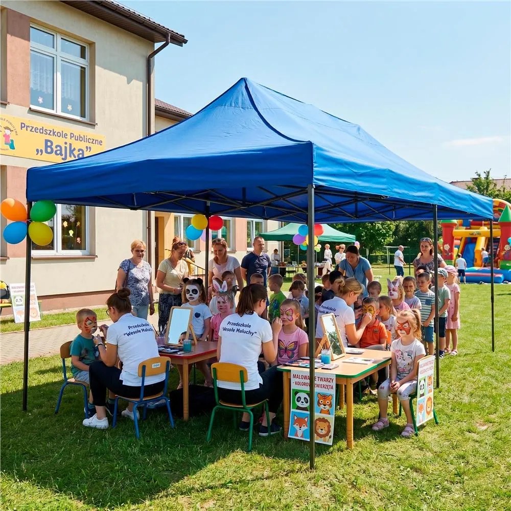 SPRINGOS Nožnicový záhradný stan 3×6 m – modrý, obchodný pavilón na podujatia GP0007