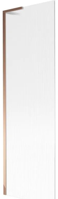 Mexen Next L, 1-krídlová vaňová zástena 60 x 150 cm, 6mm sklo s rebrovým vzorom, ružové zlato profil, 895-060-000-03-09-60