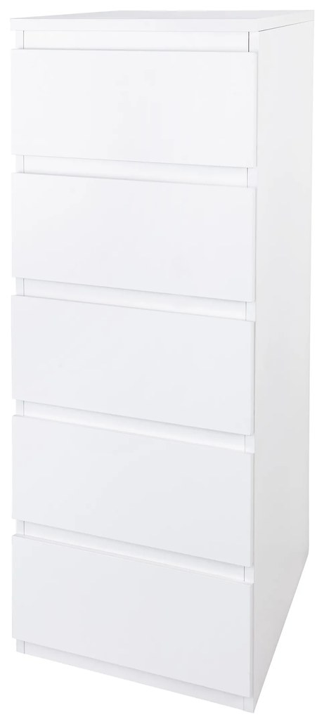 Livarno home Komoda Ženeva s 5 zásuvkami, biela (850000395)