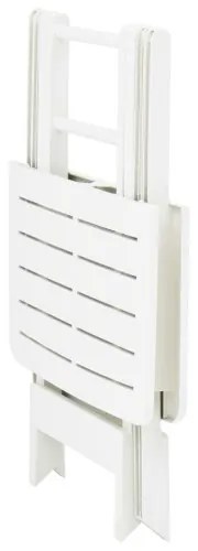 vidaXL Skladací záhradný stôl biely 79x72x70 cm plastový-