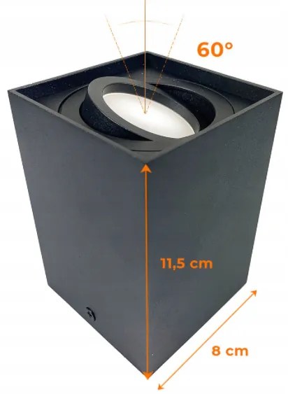 BERGE Podhľadové bodové svietidlo 6686 výklopné štvorec - biela - 115mm