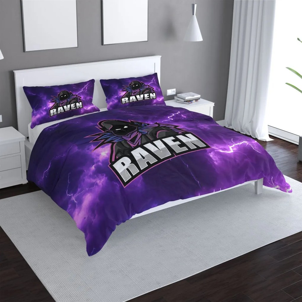 Sablio Obliečky FORTNITE RAVEN Fialová búrka - 140x200 / 90x70