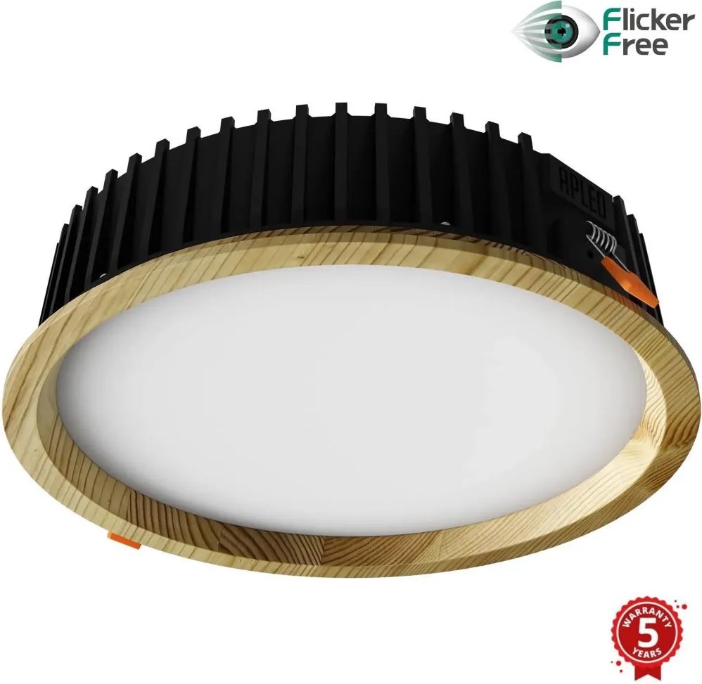 APLED-LED Podhľadové RONDO WOODLINE LED/18W/230V 4000K pr. 26 cm borovica masív