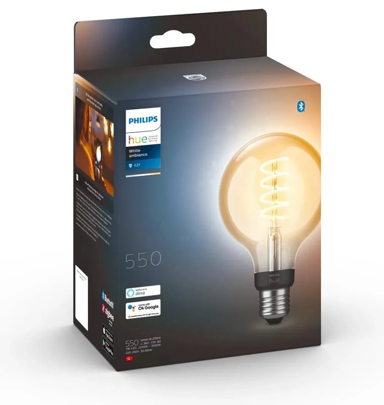 Filamentová inteligentná žiarovka E27, 7 W White ambiance – Philips Hue