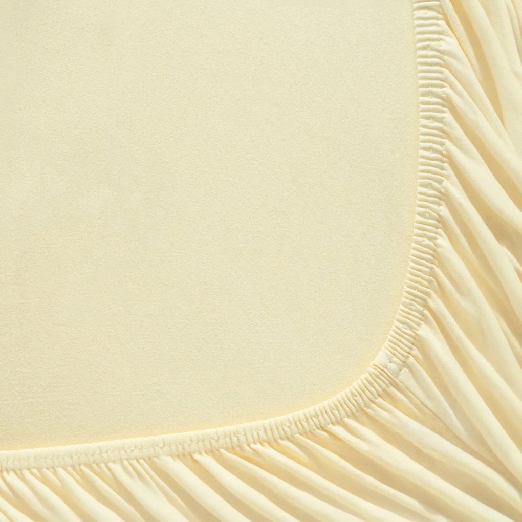 Goldea jersey elastická plachta - banánová 140 x 200 cm