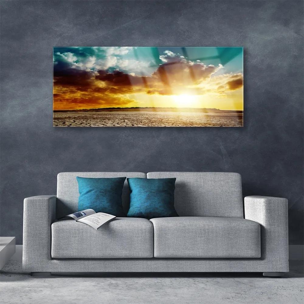 Obraz na akrylátovom skle Slnko púšť krajina 125x50 cm
