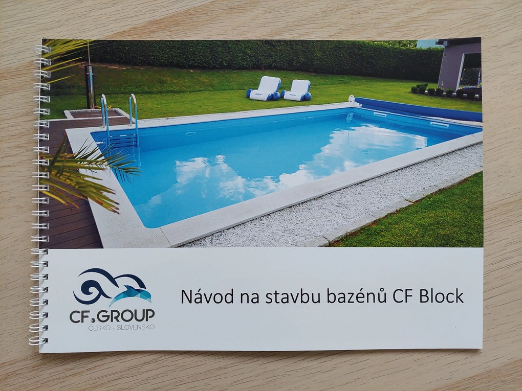 Kompletná bazénová súprava CF BLOCK DELUXE 8,0 x 4,0 x 1,5 m / 0,8 mm - sivá fólia (bazén, prémiová filtrácia, fólia, skimmer)