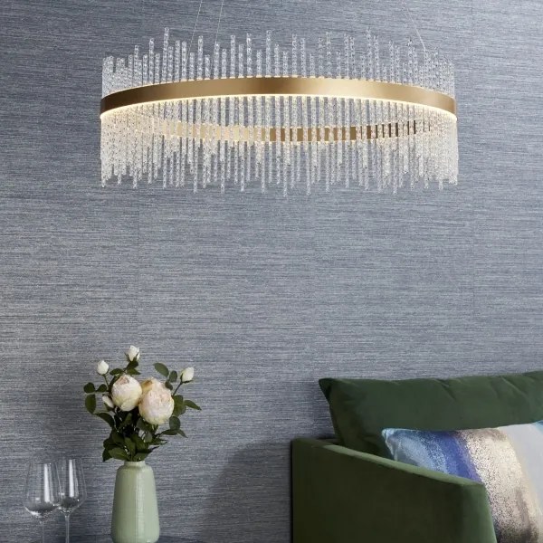 Endon 81908 - LED stmievateľný luster na lanku ADRIEL LED/58W/230V 3000K zlatý