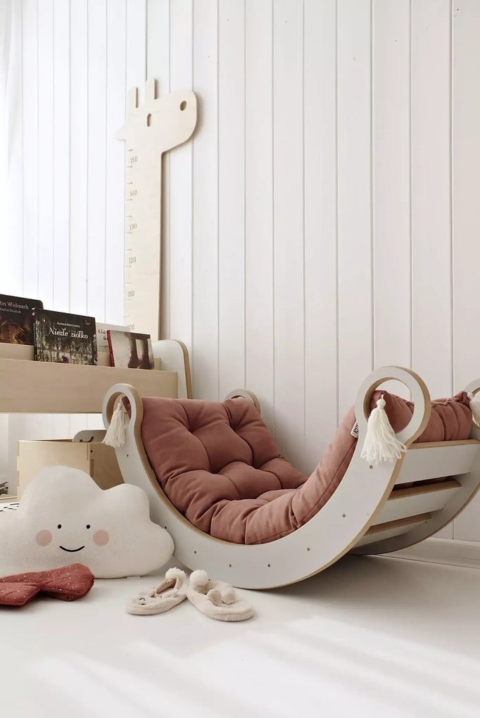 Montessori drevená hojdačka malá biela