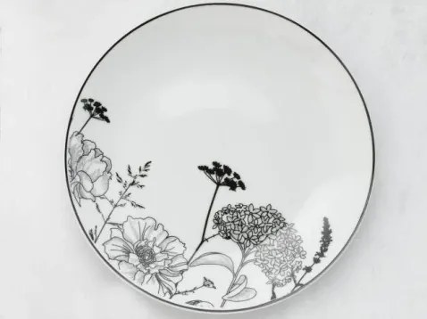 Hlboký tanier Luna Black Flower, 27 cm%