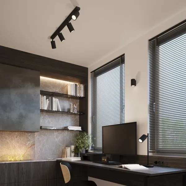 Sollux SL.1648 - Nástenné svietidlo KARBON 1xGU10/10W/230V čierna