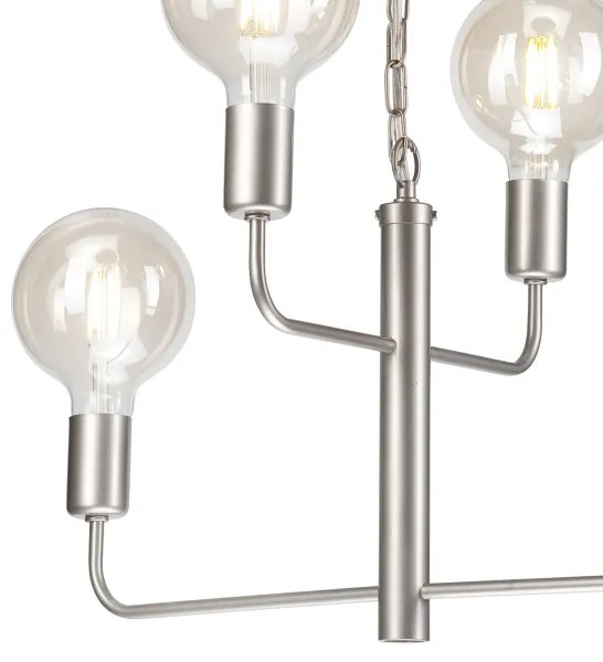 Luster na reťazi ORLANDO 4xE27/60W/230V strieborná