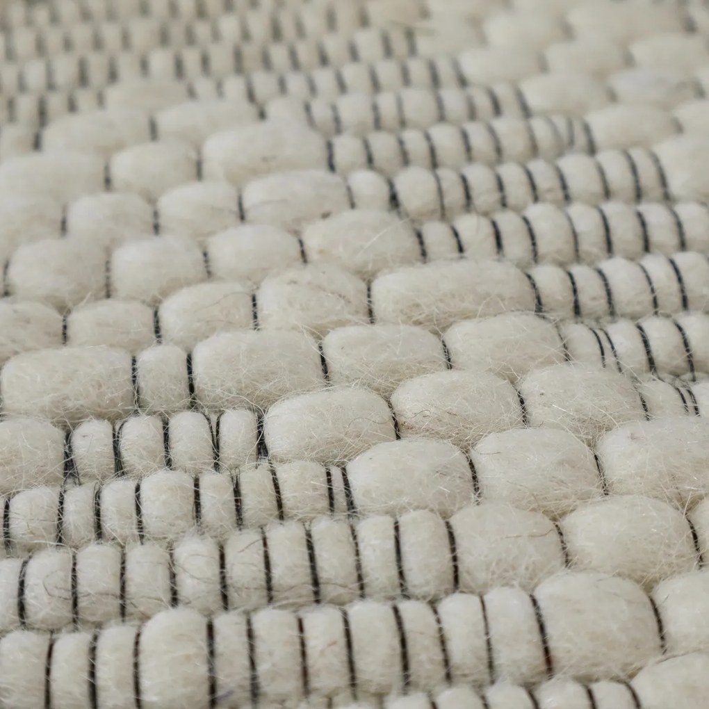 Kusový ručne tkaný koberec Woolen 5 White, 150x240, biela, obývacia izba, Asra