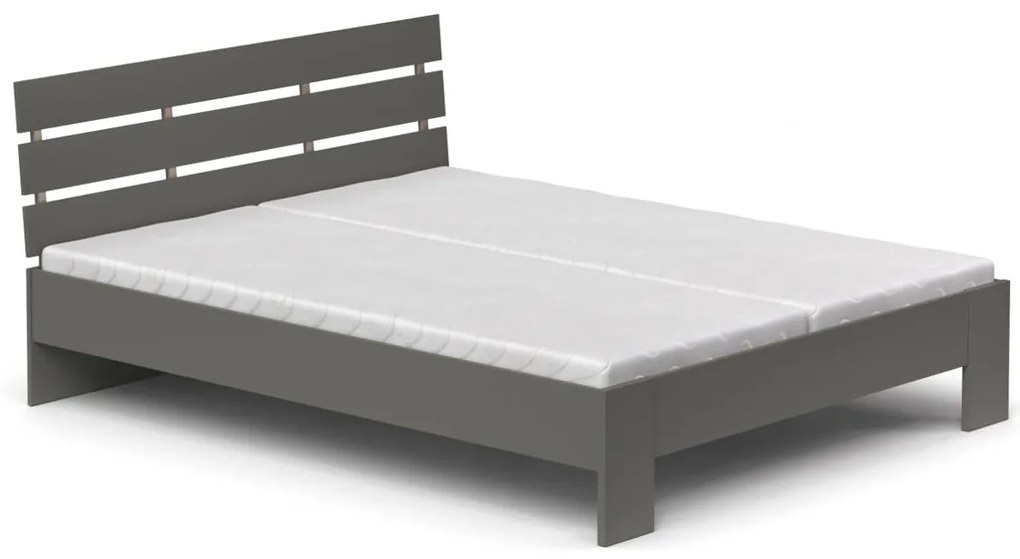 DREVONA Drevená posteľ manželská šedá 160x200 REA NASŤA
