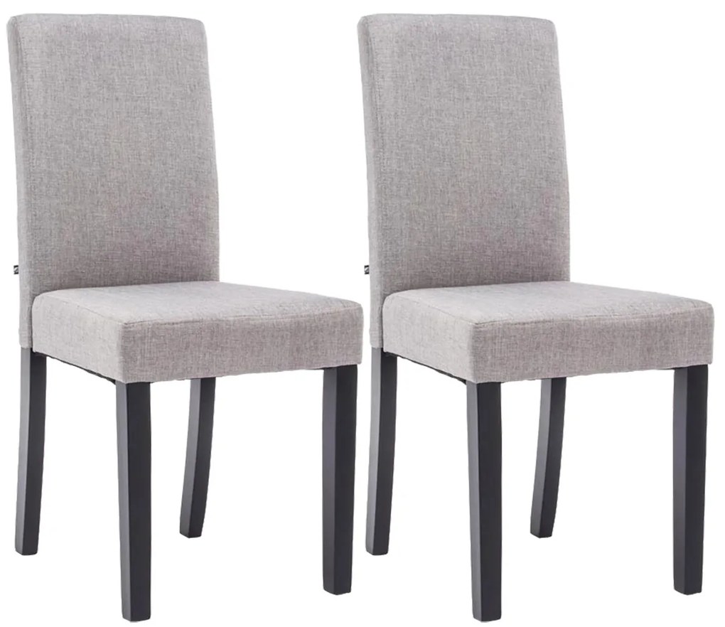 Jedálenská stolička Inn (SET 2 ks) - látka, nohy čierne - Svetlo sivá