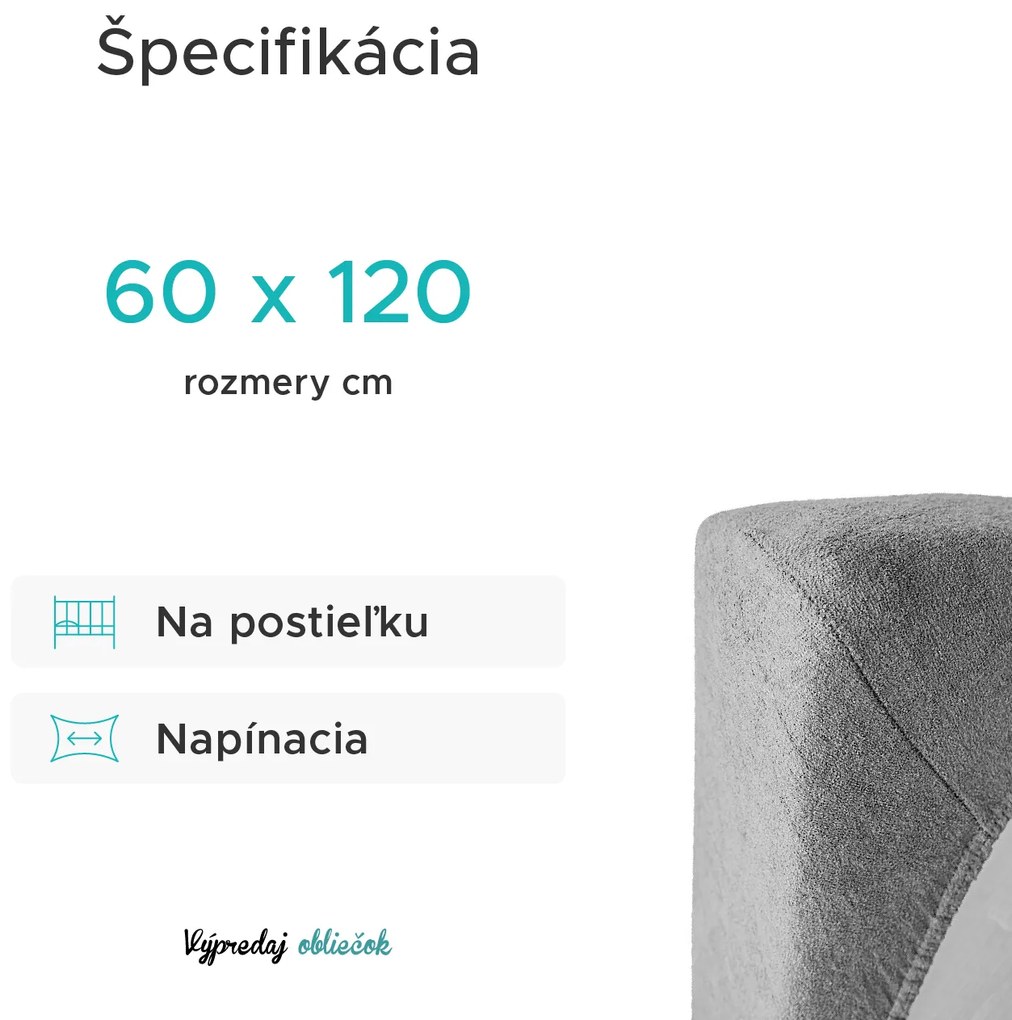 Froté plachta do detskej postieľky cappuccino 60x120 cm