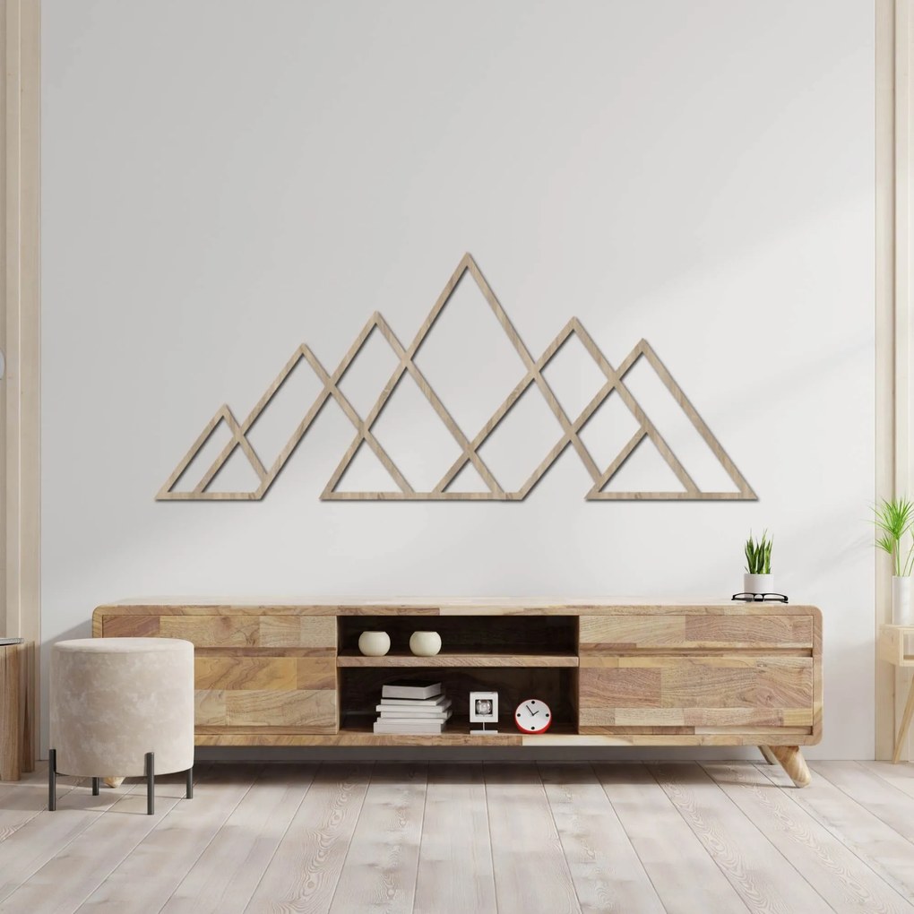 Drevený nástenný obraz geometrické hory | APALATU: HDF - Javor 70 x 31 cm 4559-102097 HDF0512