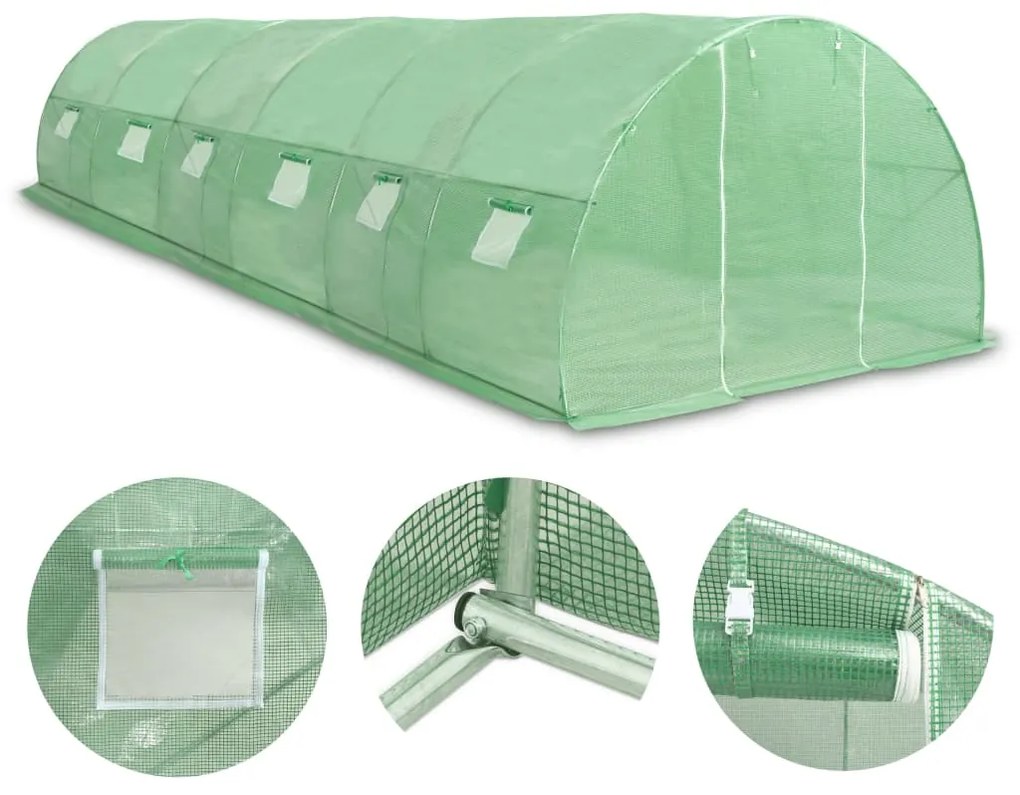 vidaXL Skleník 27 m² 900x300x200 cm