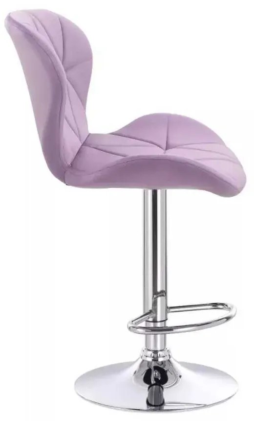 LuxuryForm DESIGN Barová stolička LIVIO VELUR na striebornom tanieri - levanduľa