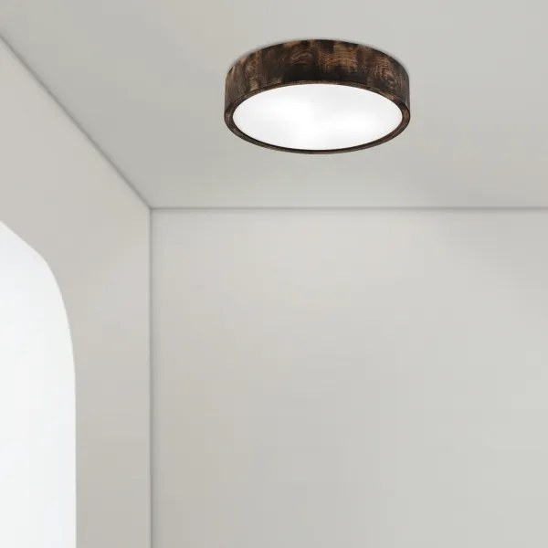 Stropné kúpeľňové svietidlo OAK SMOKY 3xE27/15W/230V IP54, 37,5 cm, dub/hnedá
