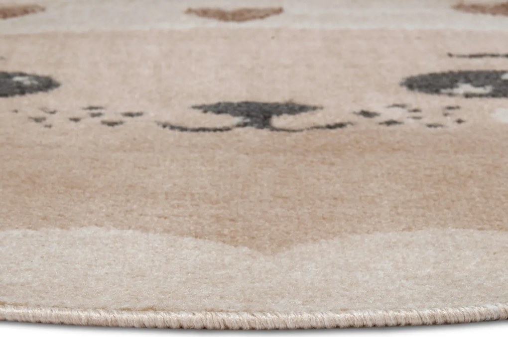 Detský koberec Adventures 105963 Cream Beige kruh