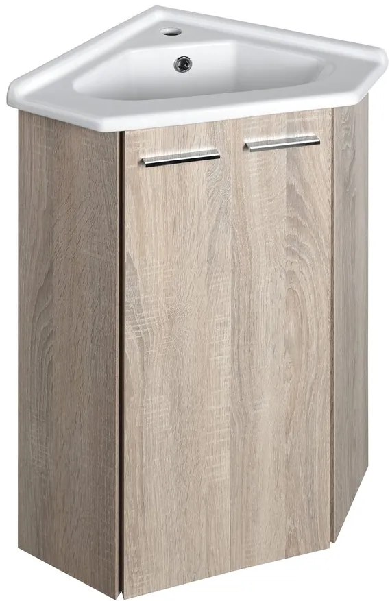 Aqualine Aqualine, ZOJA umývadlová skrinka 39x74x39cm, dub platin, 50344