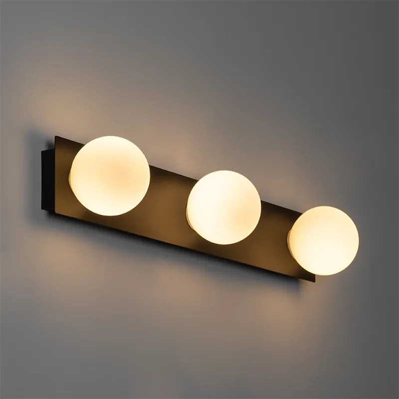 Moderná nástenná lampa čierna 48 cm IP44 3-svetlá - Cederic