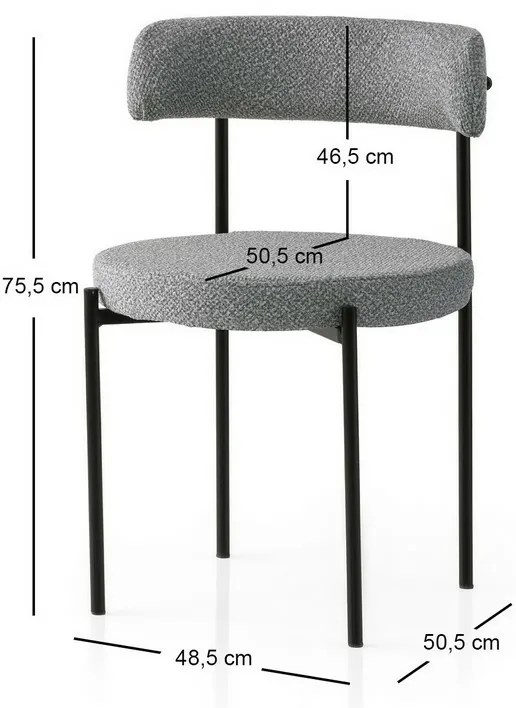 Súprava jedálenských stoličiek Gini Dark Grey and Black, 2 ks