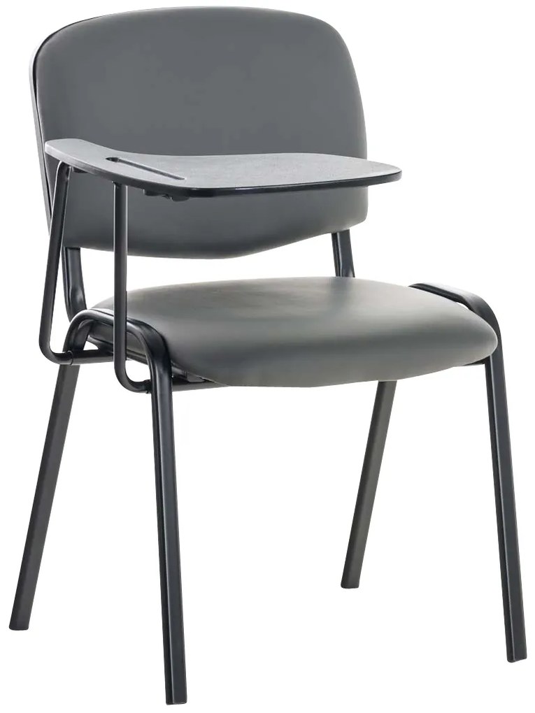 Stolička Ken s skladacím stolíkom koženka - sivá