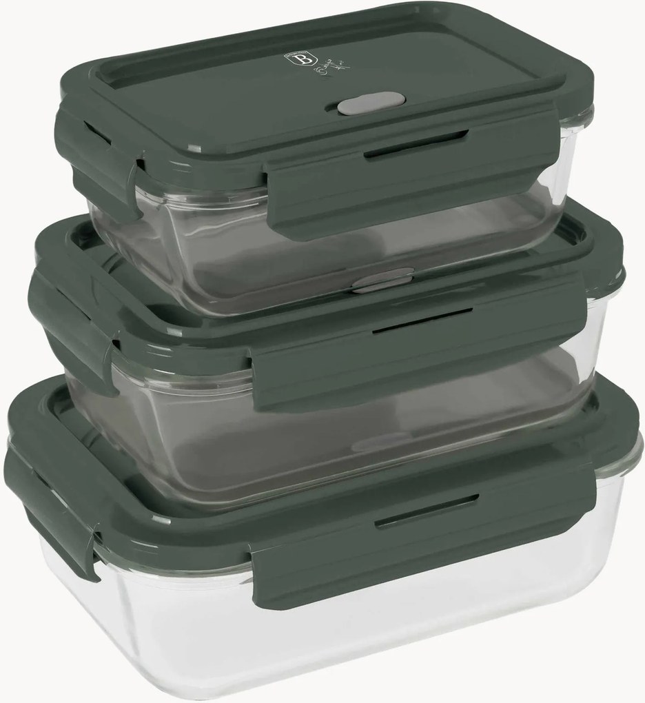 Úložné dózy Matte Green, 3 ks