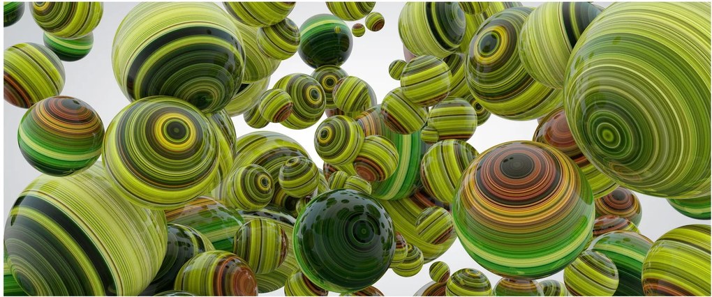 Obraz pruhovaných gúľ (120x50 cm)