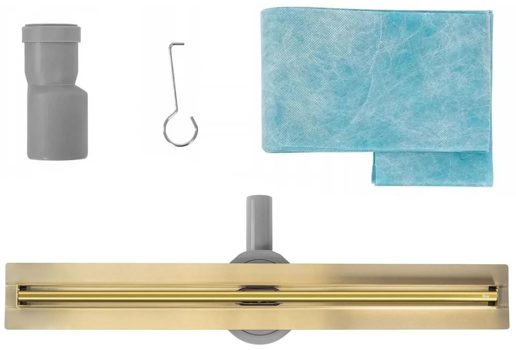 Rea Neox Slim Pro Gold, odtokový sprchový žľab 100 cm, zlatá lesklá, REA-G5804