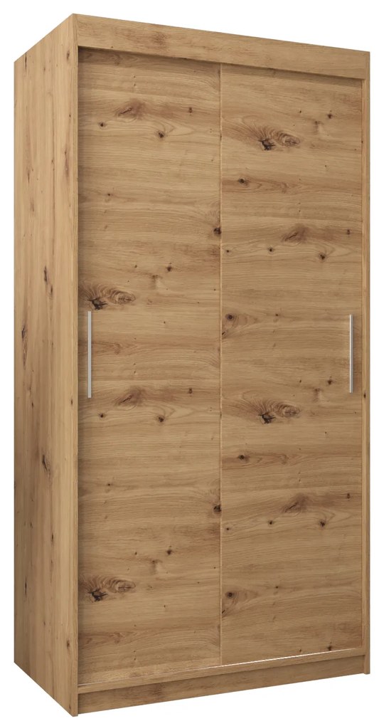 Šatníková skriňa 100 cm Toki (Dub artisan + Dub artisan). Akcia -41%. Vlastná spoľahlivá doprava až k Vám domov. 1064799