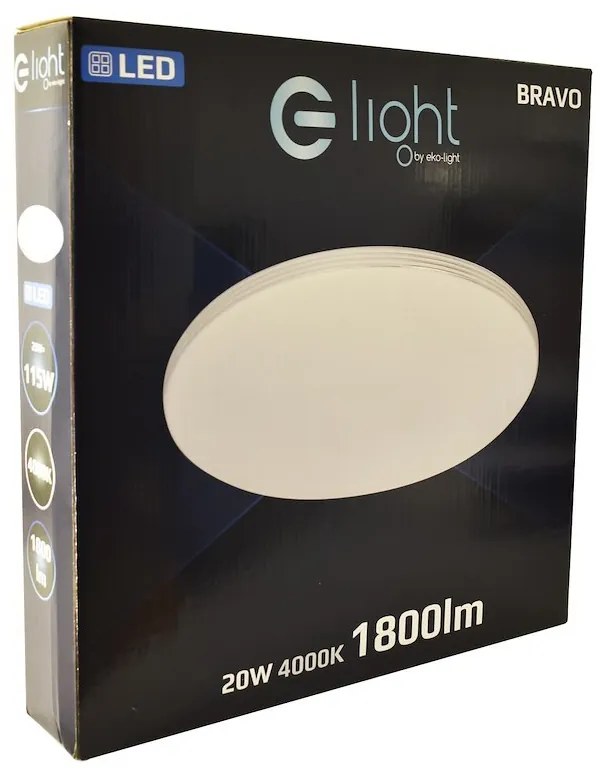 Stropné LED svietidlo Bravo, 1x LED 20w, 4000k, ch