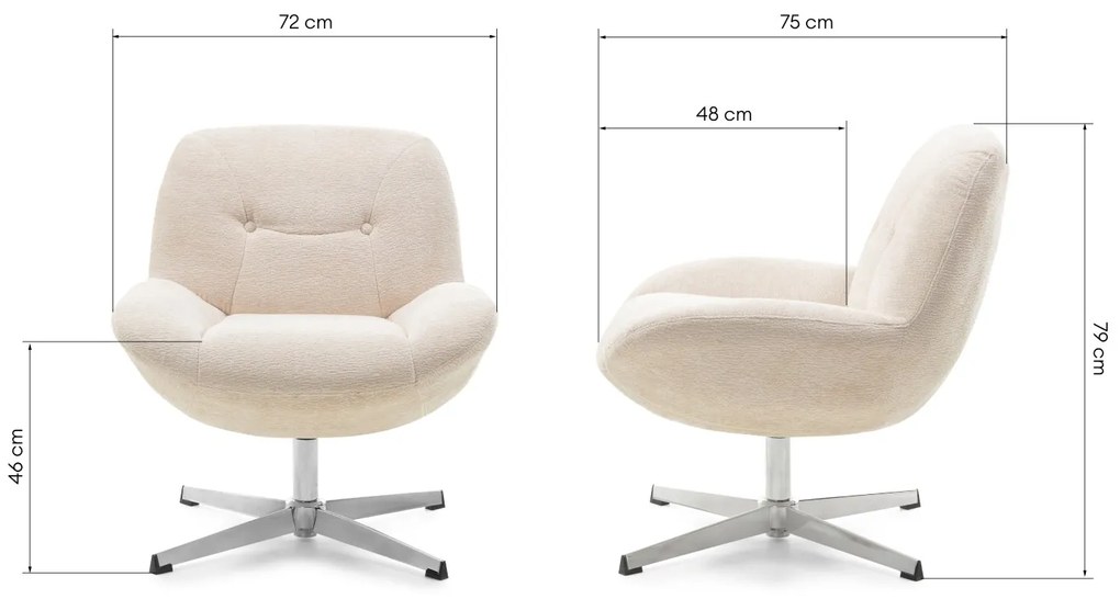 Otočné relaxační křeslo LUNNO béžové