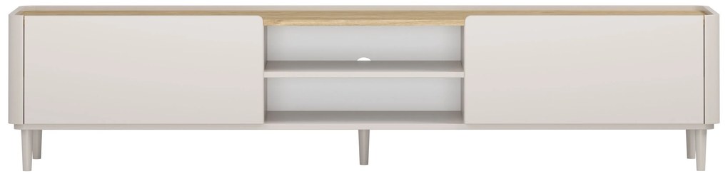 TV skrinka Elivo 220 cm na nožičkách - kašmír / olejovaný dub