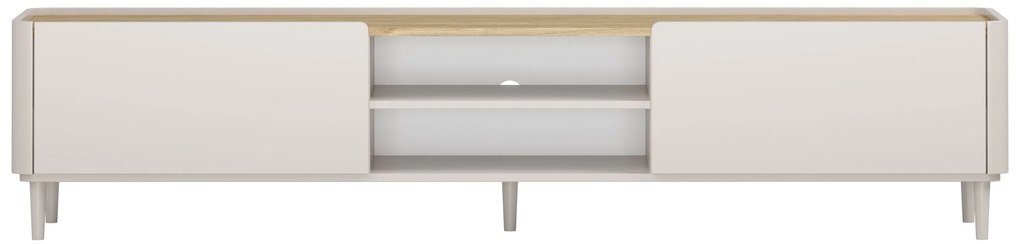 TV stolík Elivo 220 cm na nožičkách - kašmírová / dub olejovaný