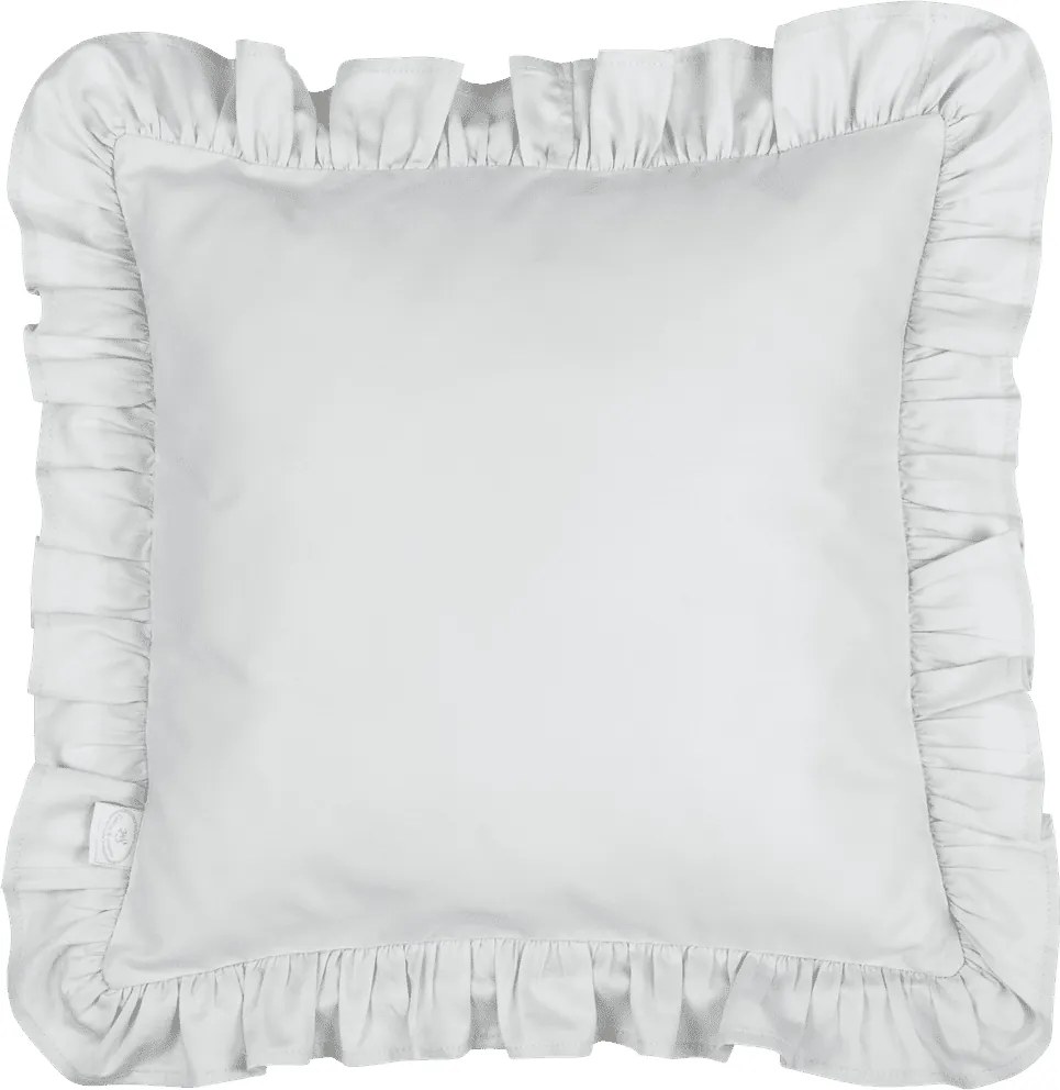 Vankúš s volánom svetlo šedá 40x40cm