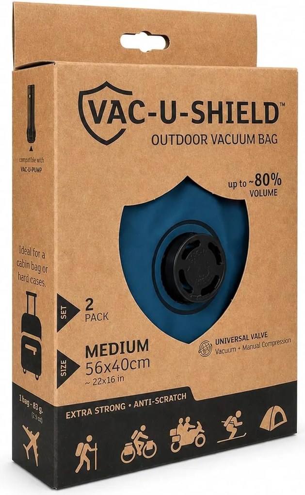 Lavatelli Sada 2 vákuových extra pevných vriec s rozmermi 56 x 40 cm VAC-U-SHIELD