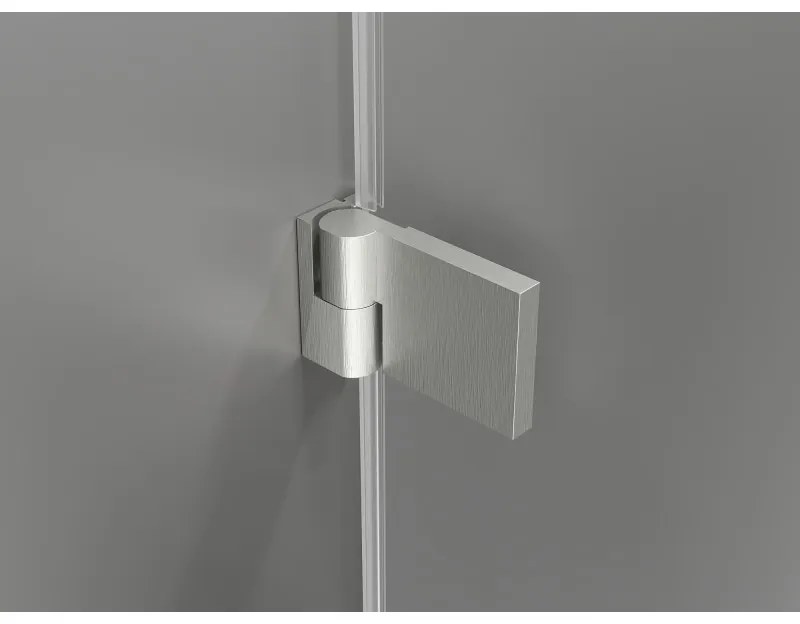 Mexen Lunar-B Duo výklopný sprchový kút 80 x 70 cm, číre sklo, brúsená oceľ, 832-080L-070P-97-00